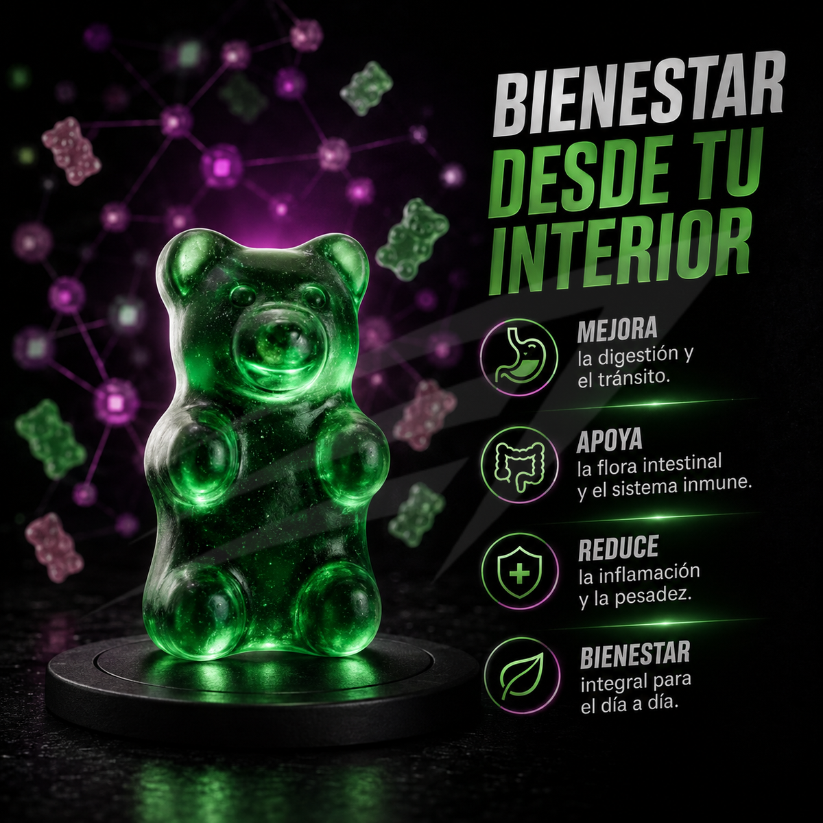 Probióticos en Gomas Vitalcom x60 Und - Manzana Verde
