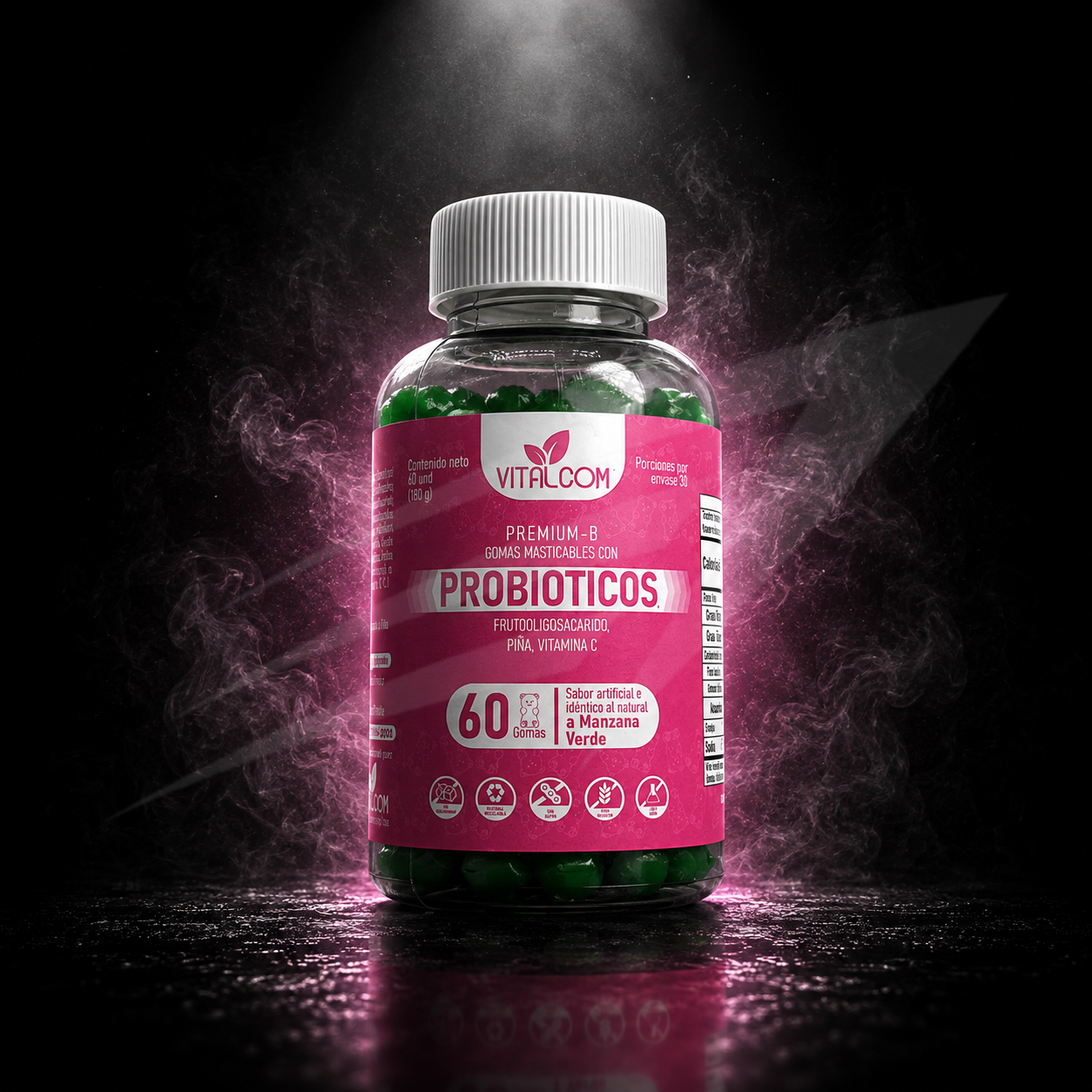 Probióticos en Gomas Vitalcom x60 Und - Manzana Verde