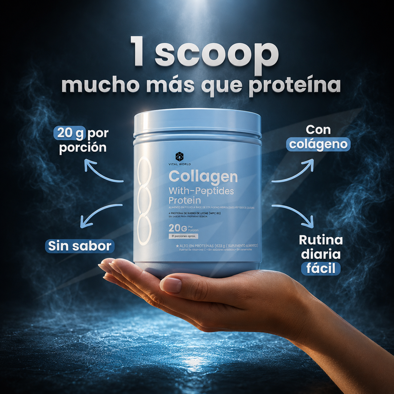 Colágeno con Péptidos y Proteína - Vital World