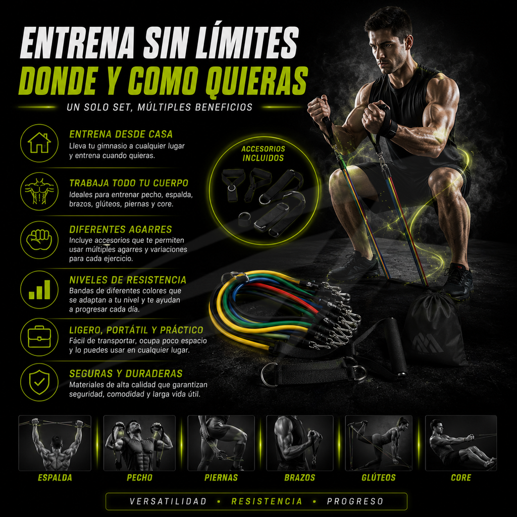 Kit Bandas Elásticas Set 11 Piezas
