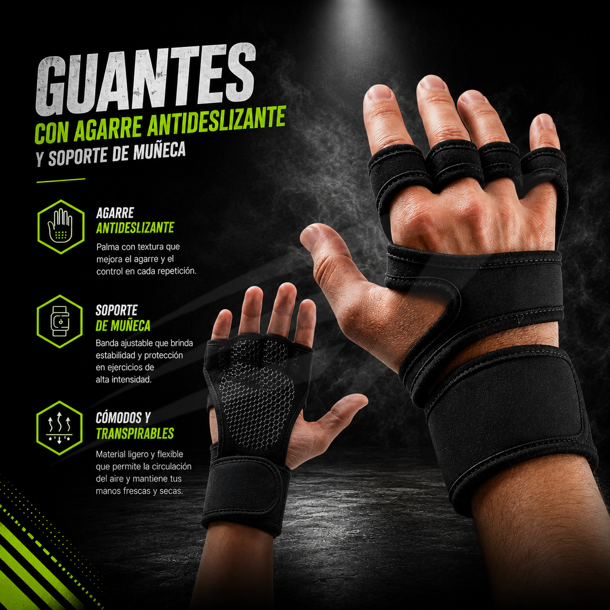 Guantes para Gimnasio con Soporte de Muñeca
