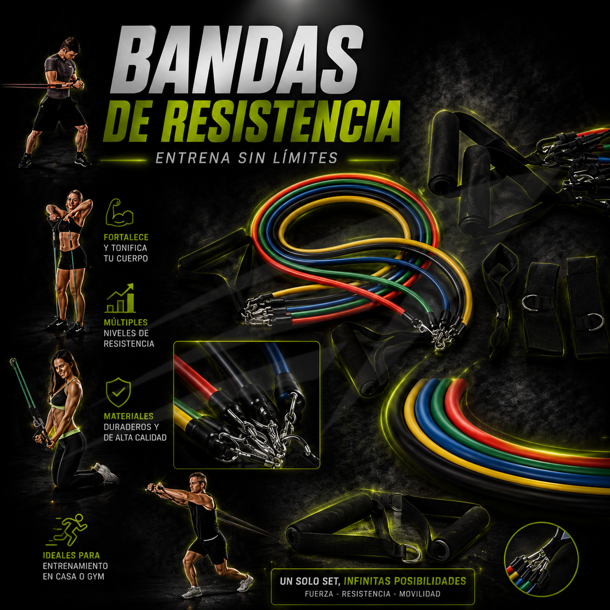 Kit Bandas Elásticas Set 11 Piezas