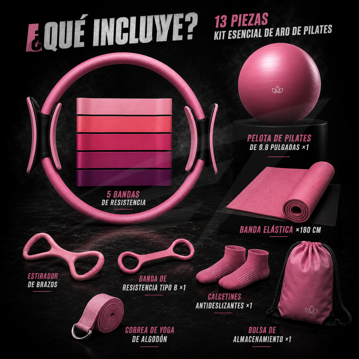 Kit de Pilates y Yoga - 13 Piezas