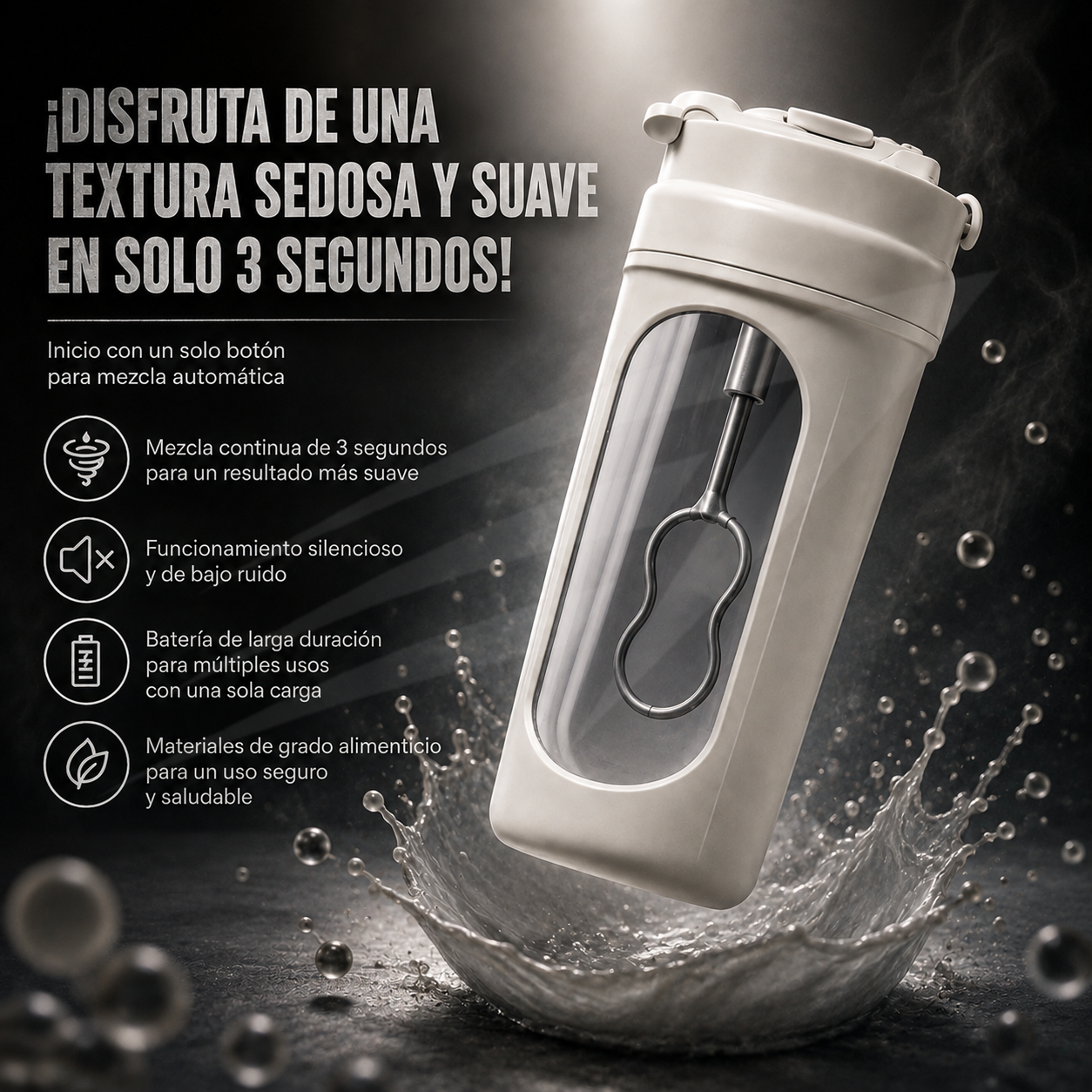 Botella Agitadora Eléctrica Recargable - Vaso Mezclador Automático